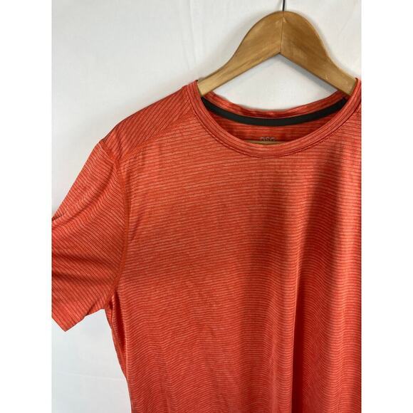 DSG Mens Orange Stripe Short Sleeve Athletic Shirt Size Large - Picture 4 of 8